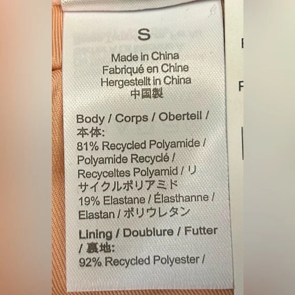 NWT Ribbed Curved-Waist Cheeky String Bikini Bottom in Pale Blossom Pink, Small - Picture 9 of 13